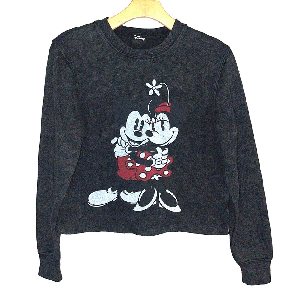DISNEY Cropped long sleeve sweatshirt torn hem super soft